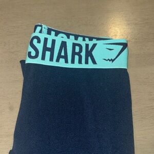 Gymshark Dark Blue Leggings with Light Blue Waistband